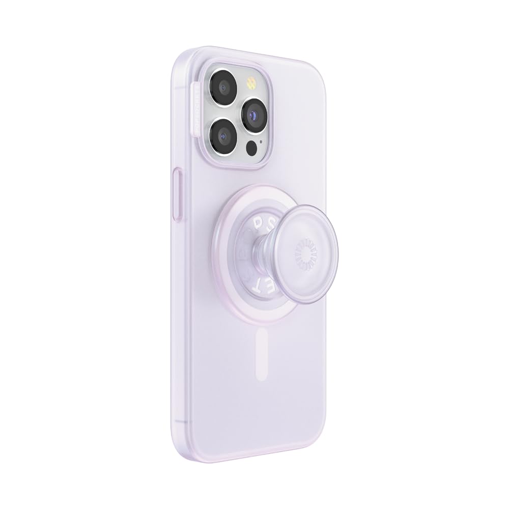 PopSockets: PopCase PlantCore for MagSafe - Plant-Based Phone Case for iPhone 15 Pro Max with a MagSafe Compatible PopGrip - Phone Stand and Grip with a Swappable Top - Opalescent Clear — image 1