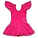 BHL Kids Girls Dance Leotard 3-14 Years Ruffle Sleeve (5-6, Hot Pink)