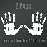DD901 2-Pack Jeep Wave (1 Right, 1 Left Handed) Decal Sticker | 5.5-Inches Wide | Premium Quality White Vinyl Decal