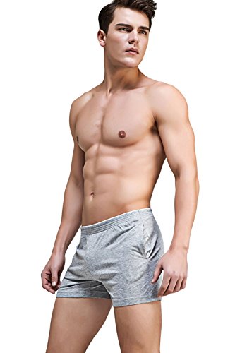 Banana Bucket Men's Running Workout Gym Active Shorts Lounge Sleep Bottoms (Waistline:39-41 Inches, Grey+Wine)