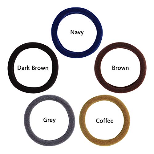 Thick Hair Ties, BETITETO 20 Pieces Seamless Ponytail Holders Scrunchies Women Cotton Stretch Hair Elastics for Thick Heavy or Curly Hair (Multicolor - Dark Color)