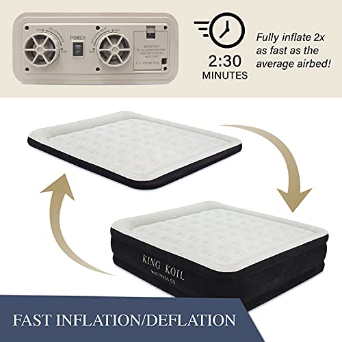 King Koil Luxury California King Air Mattress with Builtin Pump for