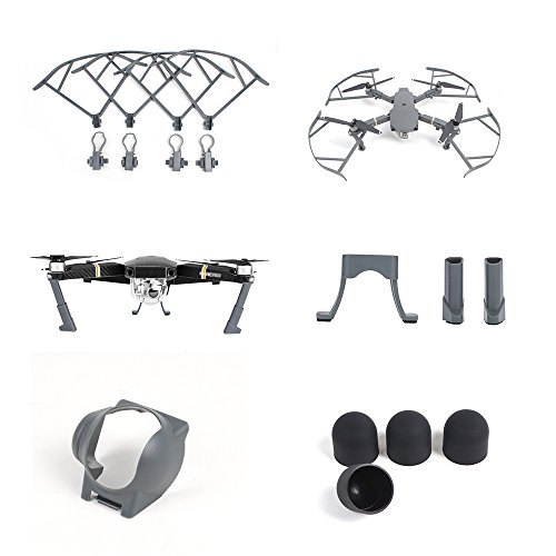TELESIN Prop Guards Propeller Protector, Landing Gear Legs, Motor Cap and Gimbal Lens Cover for DJI Mavic Pro Pack of 4 Accessory Set