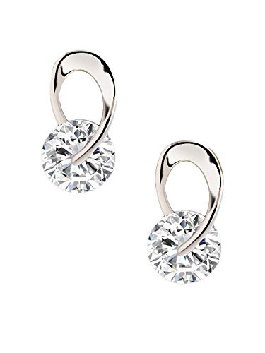 Shining Diva Fashion Women’s Silver Plated Platinum Plated Stylish Crystal Stud Earrings – Shining Diva Fashion Women’s Silver Plated Platinum Plated Stylish Crystal Stud Earrings –