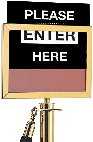 NEW Aarco 8 1/2" x 11" Horizontal Brass Sign Frame for Rope Style Crowd Control Stanchions