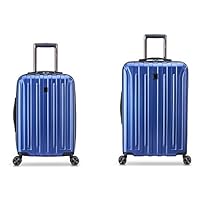 DELSEY Paris Titanium DLX 2-Piece Spinner Luggage Set (Carry-on & 25"), Blue