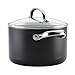 Farberware Buena Cocina Nonstick Stock Pot/Stockpot/Soup Pot with Lid - 4 Quart, Black