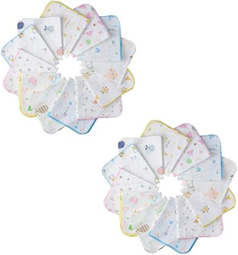 Twone ガーゼハンカチ 綿100 30 30cm 手作りゴム1m付き 柄24枚入り