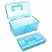 Clear Blue Multipurpose First Aid, Arts & Craft Supply Case/Storage Container Box w/Removable Tray