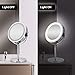 BRIGHTINWD Magnifying Mirror with Lights, Lighted Makeup Mirror 10X Magnification, Vanity Mirror with Lights, Double Sided 360 Rotation Polished Chrome Finish
