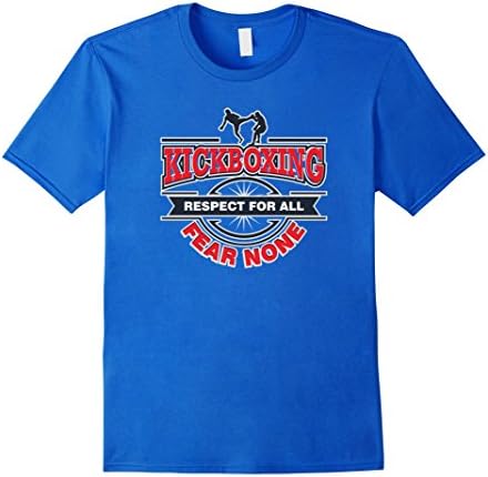 Mens Kickboxing Respect For All Fear None Martial Arts T-Shirt Medium Royal Blue