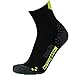 Pure Athlete Running Socks – Anti-Blister Quarter Length Sport Socks – Dot Padding Technology (Black/Yellow, Large)