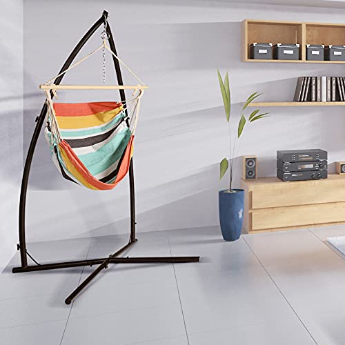 LAZZO Hammock Chair Stand with Hanging Swing Chair, Indoor Outdoor