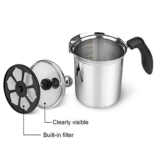 Manual Milk Frother, ENLOY 27 Oz Stainless Steel Handheld (Manual Milk