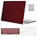 Mosiso Hard Case with Keyboard Cover with Screen Protector with Storage Bag for Newest Macbook Pro 13 Inch, Deep Red
