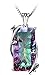 16ct Natural Fire Rainbow Mystic Topaz Necklace Charm 925 Sterling Silver Bale Vintage Fashion Women Jewelry Stainless Rope Chain