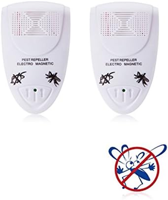Kistar Pest Repeller Electronic Magnetic Control Insets and Rodents, Repel Ants, Mice, Bugs,Spiders,Roaches,Lizards and More 2 pack white