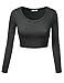 Simlu Juniors Charcoal Short Top, Summer Cropped Top with Long Sleeves