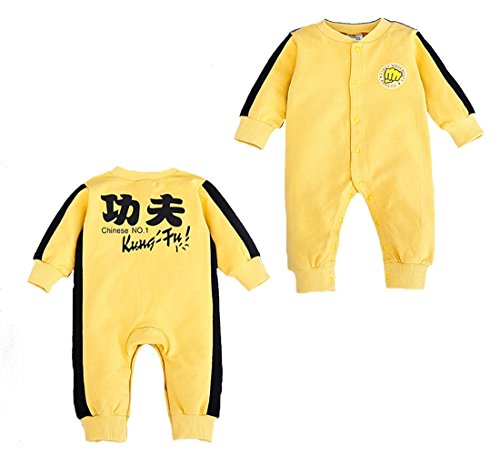 Fairy Baby Baby Boy Kung Fu Onesie Martial Art Costume Yellow Jumpsuit - Image 3