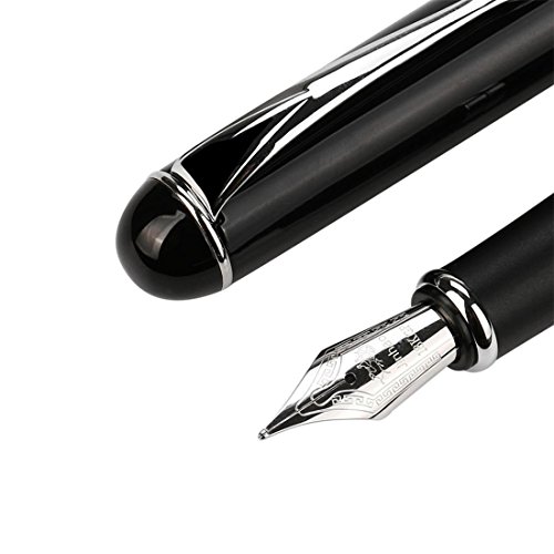 JinHao X750 Fountain Pen Matte Frosted Deluxe Black Extra Fine Nib (B) - Thumbnail 2