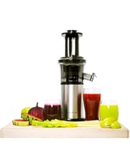 Shine Kitchen Co. Vertical Slow Juicer, SJV-107-A Cold Press, Masticating Juice Extractor, Silver and Black