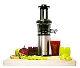 Shine Kitchen Co. Vertical Slow Juicer, SJV-107-A Cold Press, Masticating Juice Extractor, Silver and Black
