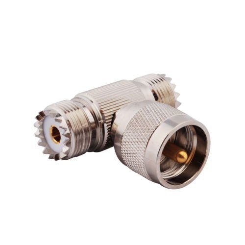 DHT Electronics RF coaxial coax adapter UHF male PL259 to 2 female SO-239 SO239 T connector