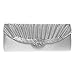 Fashion Road Evening Clutch, Womens Elegant Rhinestone Pleated Clutch Purses For Wedding & Party