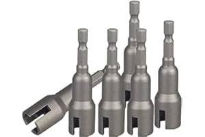 Bestgle 6 Pcs Wing Nut Drill Bit Set, Hurricane Wingnut Driver Power Wing Nut Driver Socket Wrenches Tool Set, 1/4 Inch Hex Shank Steel Drills Bits for Panel Nuts Screws Eye C Hook Bolt Q-Hanger