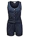 JJ Perfection Women's Sleeveless Chambray Denim Button Up Romper