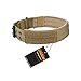 EXCELLENT ELITE SPANKER Nylon Tactical Dog Collar Military Adjustable Training Dog Collar with Double Metal D Ring Buckle(Grey-M)