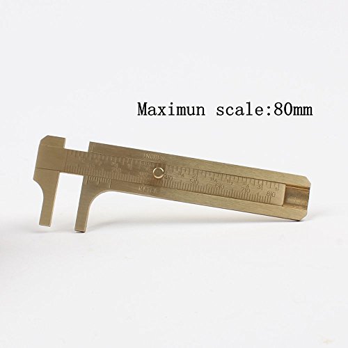 image for EKLOEN Mini Brass Sliding 80mm Double Scale Caliper for Measuring Gems