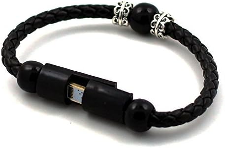 Portable Wristband Bracelet Style USB Data Sync Charging Lightning Cable for Cord iPhone 6/6 Plus (Black)