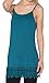 Kizzy Shirt Extender Dress Cami With Crochet Hemline In Teal