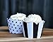 Black and White Cupcake Wrappers for Weddings, Graduations, Kids and Adult Birthday Parties, Baby Showers. Set of 24 Reversible Cup Cake Holder Wraps with Polka Dots and Stripes. Black, White