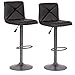 BestMassage Bar Stools Counter Height Adjustable Swivel Barstool Set of 2 with Back PU Leather Kitchen Counter Stools Dining Chairs
