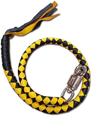 Tennessee Leather Get Back Whip (Black Yellow)