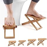 Furniture Life Squatting Toilet Stool, Folding Bamboo Wood Squat Stools, Ultra Portable & Eco Friendly, Free Travel Bag Included, Bathroom Foot Stool (One Pair)