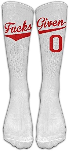0 Fucks Given Knee High Long Socks Sports Tube Stockings For Running