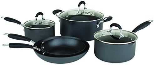 Allrecipes Hard Anodized Cookware Set, Nonstick, 8 Piece