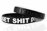 Inspirational Silicone Bracelets Rubber Band Wristbands. Custom Embossed With Motivational Saying 