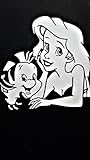 Little Mermaid Ariel Disney Inspired Princess Vinyl Decal Sticker|WHITE|Cars Trucks Vans SUV Laptops Wall Art|5.5