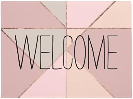 KliwKlol Stylish Rose Gold Peach Tan Rubber Doormats for Front Decor Machine Washable Non-Slip Floor Door Mat Indoor 60 x 40cm
