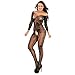 Aeakey Women's Sexy Fishnet Bodystocking Hollow Out Lingerie Stretch Open Front Underwear (black3)