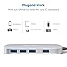 USB Hub, HooToo Ultra Slim 4-Port USB 3.0 Data Hub (5Gbps Transfer Speed, Anodized Alloy, Compact, Lightweight, for Mac and Windows OS)-Silver