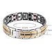 Rainso Mens Titanium Magnetic Therapy Bracelets for Arthritis Wristband Adjustable (Silver Gold)