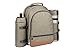 One Earth Home 4 Person Picnic Backpack with Solid Stainless Steel Utensils, Oversized Water Resistant Fleece Blanket, Cooler Compartment, Detachable Wine Bottle Holder in a Modern Designed Backpack