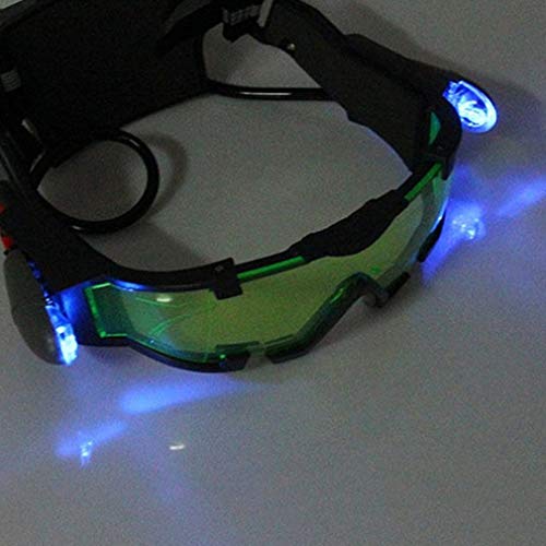 ShepoIseven Adjustable LED Night Vision Glass Goggles Motorcycle Motorbike Racing Hunting Glasses Eyewear with Flip-Out Light Windproof