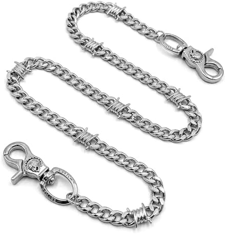Amazon.com: RayWallet Sterling Silver Slash Skull Wallet Chains