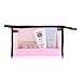 ACELIST Clear Vinyl Zippered Cosmetic Bag Carry Case Travel Makeup (Pink)